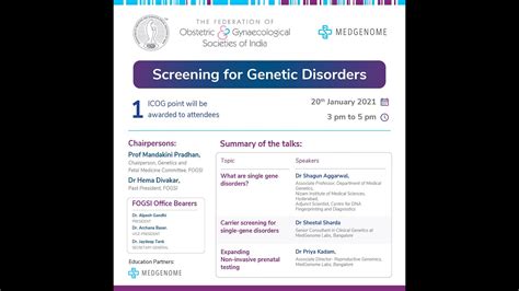 Fogsi Webinar Screening For Genetic Disorders Youtube