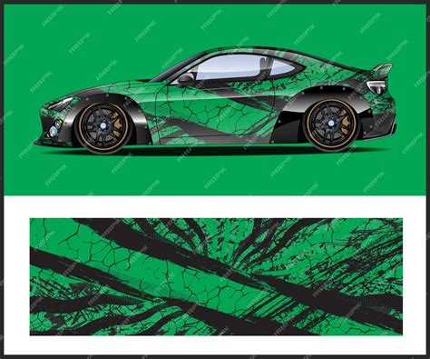 Premium Vector A Green And Black Car With A Green Design That Says