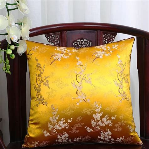 Colorful Fancy Chinese Silk Cushion Cover Christmas Pillow Case High