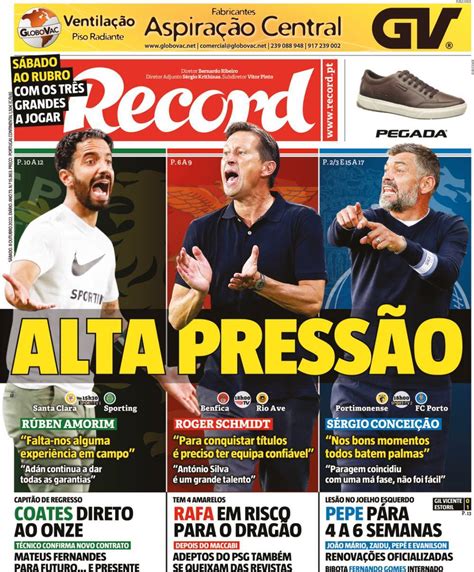 Capa Jornal Record 8 Outubro 2022 Capasjornais Pt