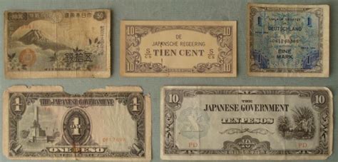 5 Piece Japan And German Occupational Money Ww11