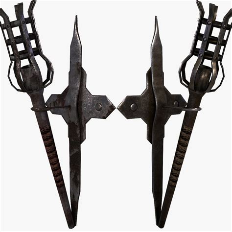 3d Model Wall Torch Pack 4 Medieval Castle Dungeon Torch Pbr 4k Low