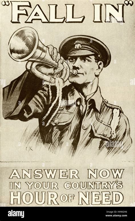 Recruitment poster for the British army in the First World War, 1915 Stock Photo, Royalty Free ...