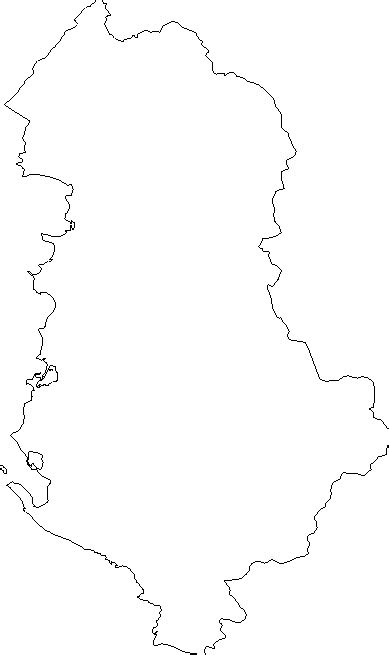 Blank Outline Map of Albania