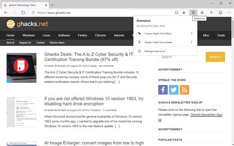 How To Add An Extensions Menu To Microsoft Edge Chromium Ghacks