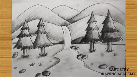 River Drawing Pencil