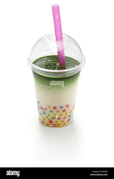 Homemade Tapioca Drink Matcha Milk Stock Photo Alamy