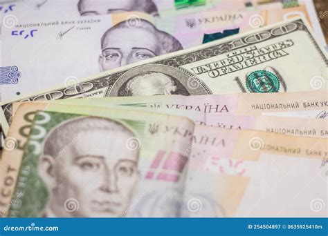 100 Euro Bill Among 500 Hryvnia Bills Stock Image Image Of Banknote