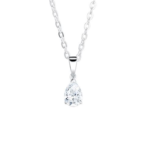 Pear Brilliant Shaped Diamond Solitaire Pendant