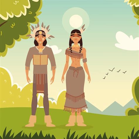 Premium Vector Couple Native Indigenous