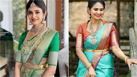 No Embroidery Designer Blouse Ideas For Pattu Saree Blouse