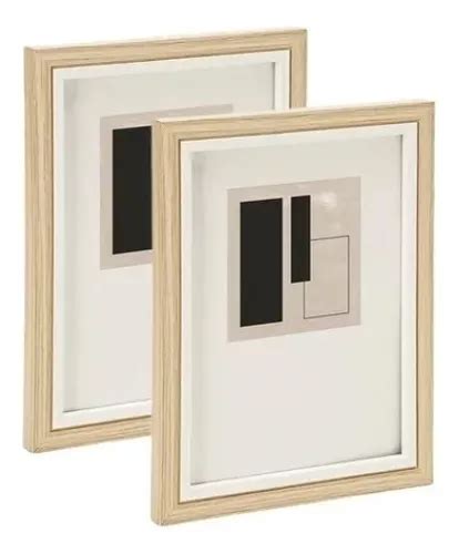 Kit Porta Retrato Em Mdf Amadeirado E Branco X Cm Mart Cor Branco