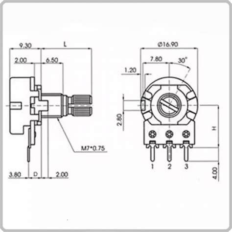 Wh Pin Mm Shaft Rotary Potentiometer Unicom Radio