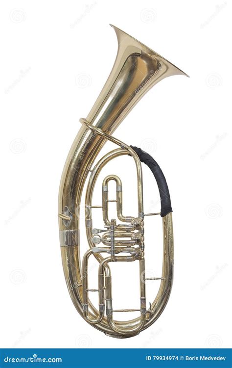 Classical Wind Musical Instrument Baritone Euphonium Isolated On White