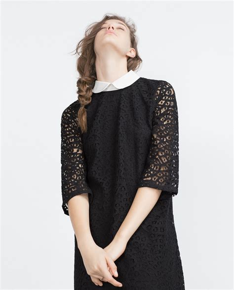 Zara Lace Dress In Black Lyst