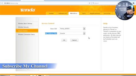 Tenda Wireless Security Using A MAC Filtering In Router YouTube