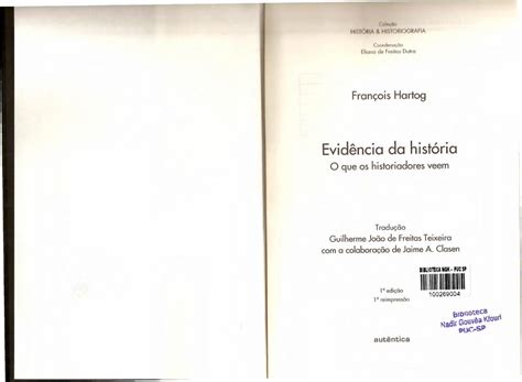 Pdf Hartog François A Testemunha E O Historiador In [ Evidencias Da