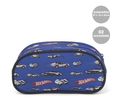 Estojo Hot Wheels Azul Duas Divisórias Luxcel MercadoLivre