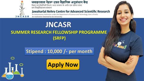 Jncasr Srfp Application Started Summer Research Fellowship