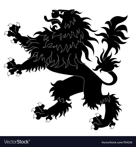 Black Heraldic Lion Royalty Free Vector Image Vectorstock