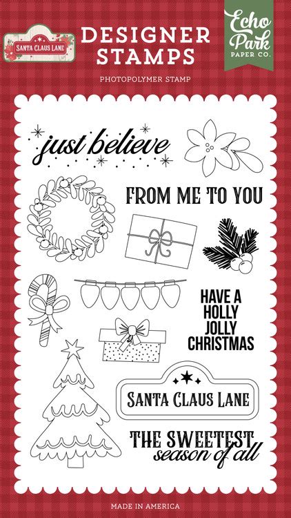 Santa Claus Lane Just Believe Stamp Set Echo Park Paper Co