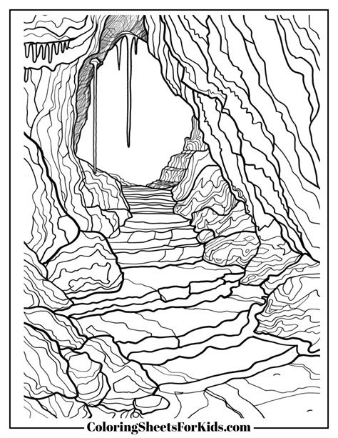 Cave Coloring Pages Free Downloads Coloring Sheets For Kids