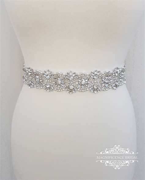 Bridal Belt Wide Bridal Sash Wedding Belt Rhinestone Belt Bridal