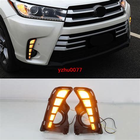 X For Toyota Highlander Led Front Fog Light Drl Daytime