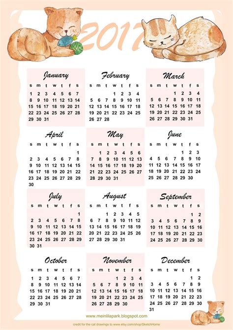 Drawsocute Calendar Printable 2025 Pet Lebbie