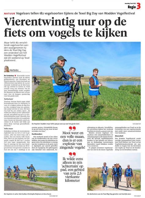 Texel Big Day 2023 On Twitter Mooi Artikel In Het Nhdagblad Over