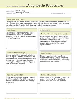 Hour Glucose Ati Basic Concept Sheet Active Learning Templates