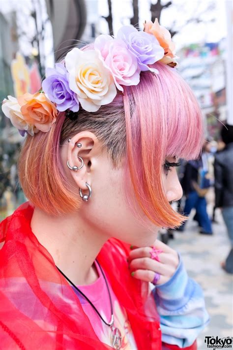 Marina In Harajuku W Body Piercings Colorful Fashion And Pink Hair Tokyo Fashion