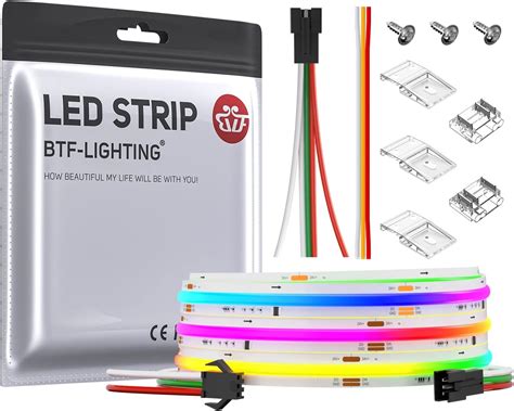 BTF LIGHTING FCOB SPI RGB Flexible High Density LED Strip COB WS2811 IC