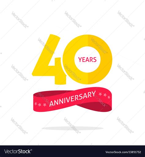 40 Years Anniversary Logo 40th Anniversary Icon Vector Image