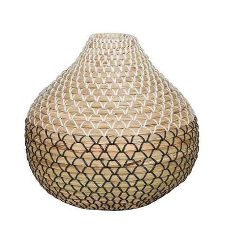 Litton Lane In Brown Handmade Woven Seagrass Decorative Vase