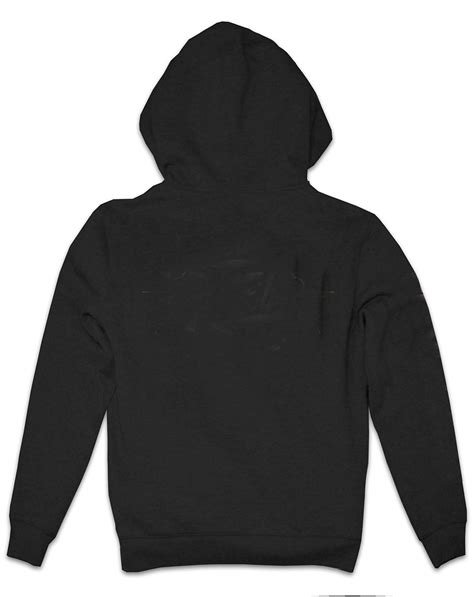 Fungolia Big Hood Fleece Zip Up Hoodie Plain Black Fungolia