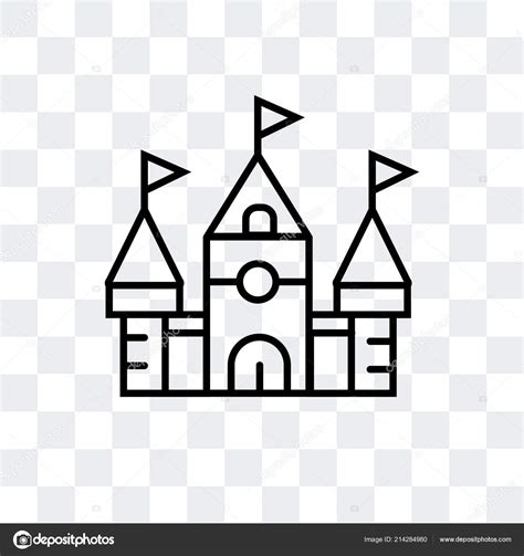 Disneyland Paris castle vector icon isolated on transparent background ...