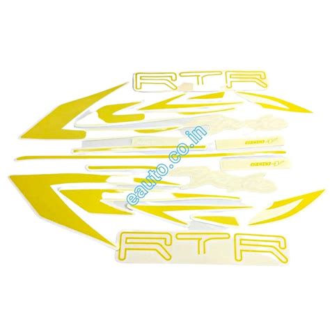 Graphics Sticker Set For Tvs Apache Rtr 200 4v Black And Yellow Vinyl Decal Set 303lc Both