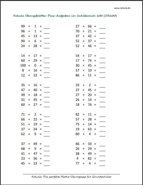 Mathe Aufgaben Bis 100 - 1 | Koby Lakin