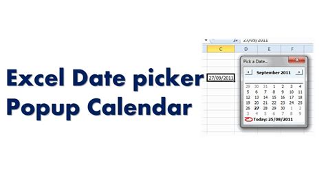 Insert Date Picker Drop Down Menu In Excel Calendar Template