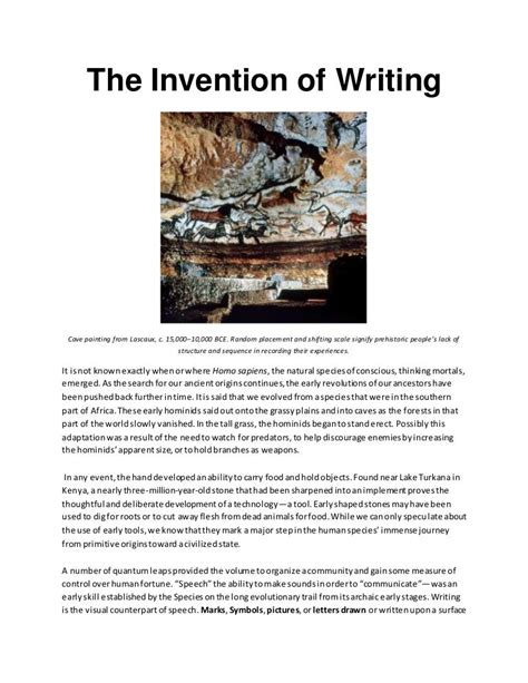 The invention of writing