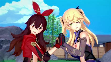 Genshin Impact Two Archer Girls And One Arrow Amber And Fischl 3d Hentai 4K 60FPS Uncensored