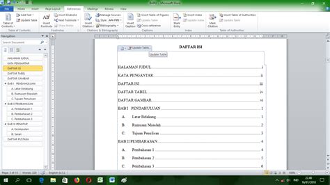 Tutorial Cara Membuat Daftar Tabel Otomatis Di Microsoft Word Mobile Images