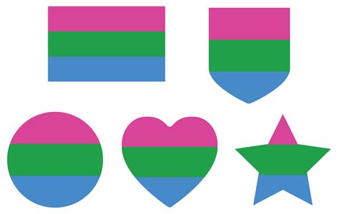 Polysexual Pride Flag In Shape Set Lgbtq Flag In Shape Set 25863388 Vector Art At Vecteezy