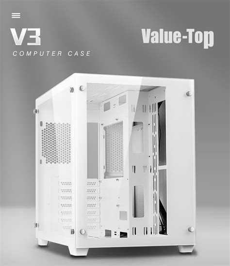 Value Top Vt V3 Dual Chamber Structure Atx Gaming Casing With 4xargb Fan