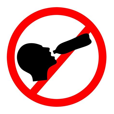 Water prohibition sign. Vector don't drink water in public place