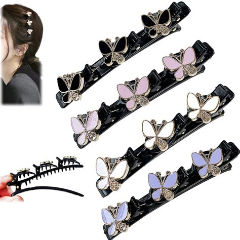 Pcs Satin Fabric Hair Bands Sparkling Crystal Stone Braided Hair Clips