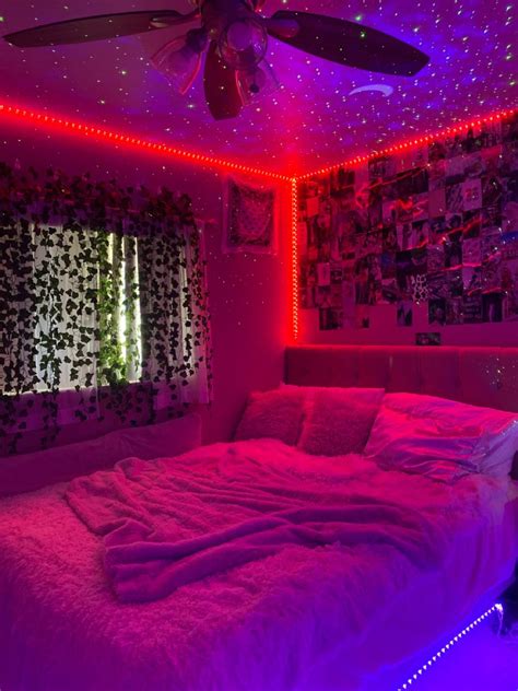 Luxury Bedroom with Neon Lights