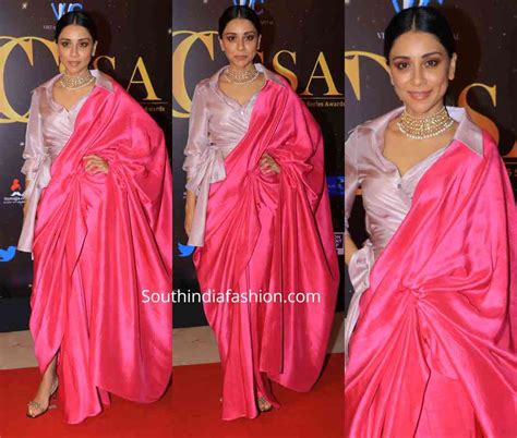 Amrita Puris Fusion Saree Look South India Fashion