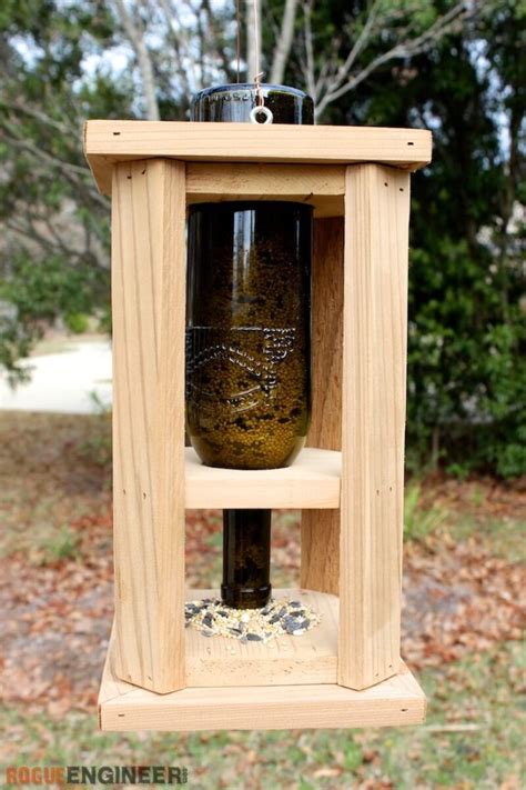 Wine Bottle Bird Feeder { Free DIY Plans } Rogue Engineer